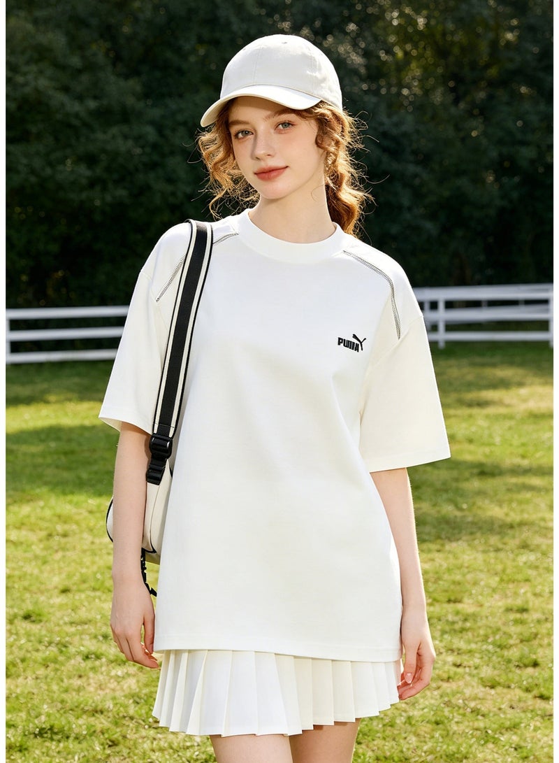 PUMA Men's Relaxed Fit Short Sleeve Crew Neck T-Shirt with Contrast Stitching Detail White - Image 3