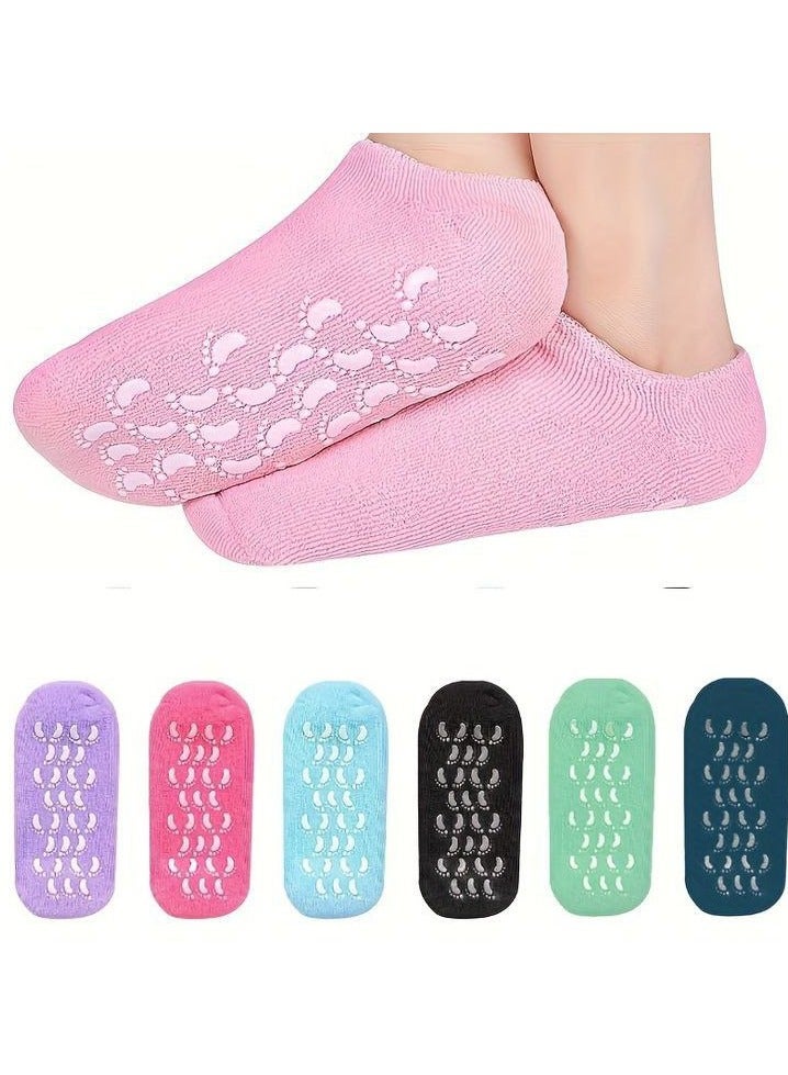 Generic 1 Pair Moisturizing Treatment Gel Spa Socks - Multi Color 