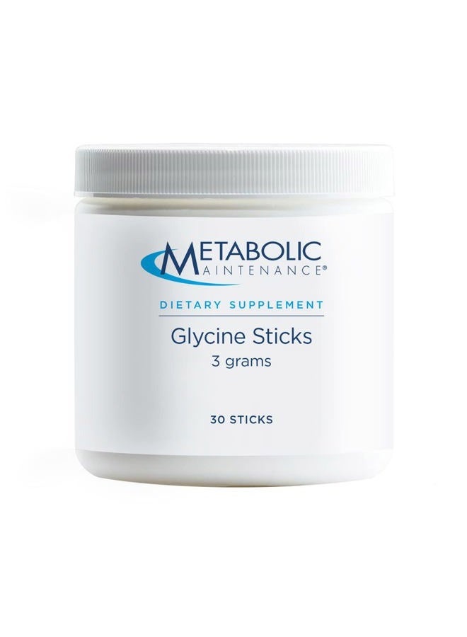 Metabolic Maintenance Glycine Sticks - 3000mg Amino Acid Supplement with Naturally Sweet Taste - Travel Friendly Packets to Support Liver Health, Joint, Mood, Sleep + Detox (30 Count) - Image 1