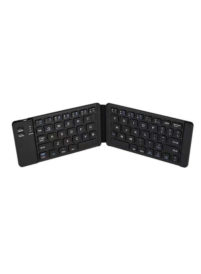 Foldable Bluetooth Keyboard Folding Wireless Portable Keyboard with Numeric Keypad USB-C Rechargeable for iOS Android Windows System Laptop Tablet Smartphone Device - Image 1