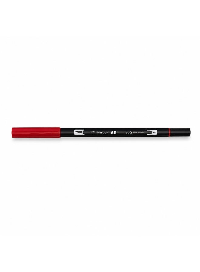 TOMBOW ABT Dual Brush Pen AB-T856, brush tip and fine tip, Poppy Red, Water-Based Ink, 1 pen for hand lettering - Image 1