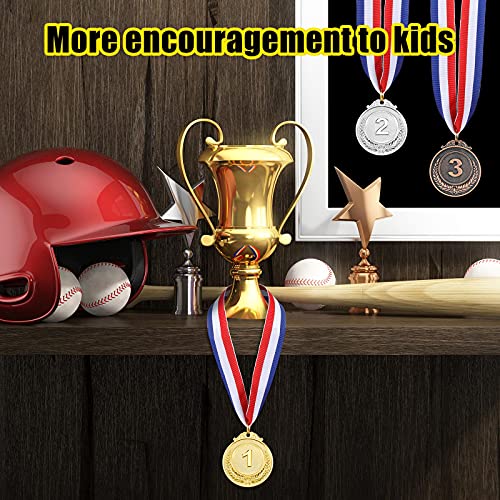 MTLEE 30 Pieces Gold Silver Bronze Award Medals Competition Style Winner Award Medals Metal Medals Prizes with Neck Ribbon for Competitions Party Homework School Bar Costume Parties - Image 5