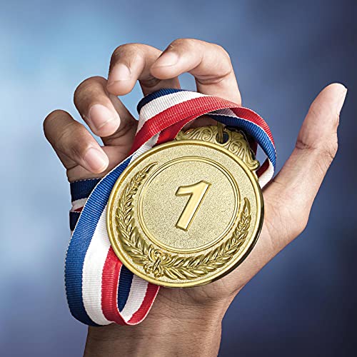 MTLEE 30 Pieces Gold Silver Bronze Award Medals Competition Style Winner Award Medals Metal Medals Prizes with Neck Ribbon for Competitions Party Homework School Bar Costume Parties - Image 2