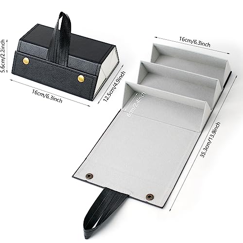 Storescent Sunglasses Organizer with 3 Slots, Travel Glasses Case Storage Portable Sunglasses Storage Case Bag Foldable Eyeglasses Holder Box, Eyewear Display Containers for Men & Women (Black) - Image 2