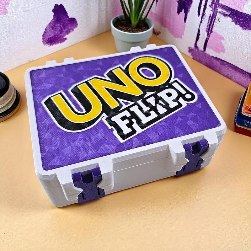 Sentosa UNO Flip Card Game Storage Box with Detachable Tray, Snap-On Locks (Double Deck Storage Box Only) - Image 1