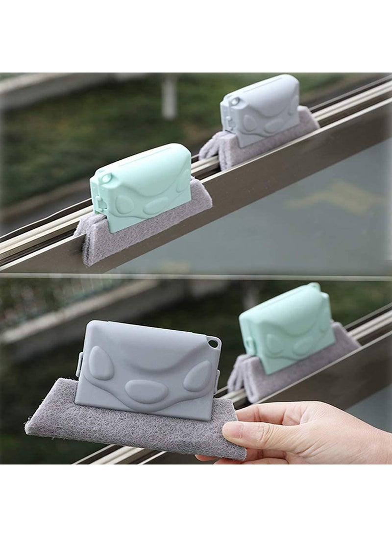RRJ RRJ Window Groove Cleaning Brush Hand held Crevice Corner Cleaning Tool Magic Cleaning Brush MultiPurpose Cleaning Tool for Doors Window Slides and Crevices Blue  - Image 2