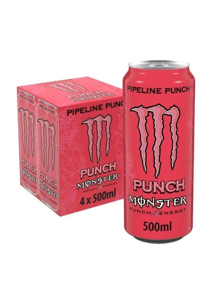 Monster Pipeline Punch Energy Drink, 500ml, Pack of 4