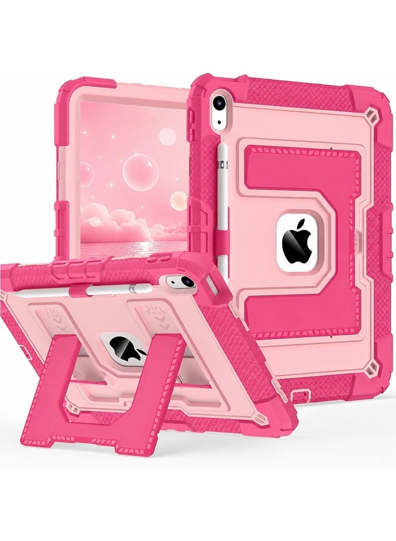 Case for iPad 10th Generation 10.9 Inch 2022, iPad (A16) 11th Generation 11 Inch 2025,  Heavy Shell Design Cover with Large Kickstand Pen Holder Shoulder Strap (Rose Pink )Case for iPad 10th Generation 10.9 Inch 2022, iPad (A16) 11th Generation 11 Inch 2025,  Heavy Shell Design Cover with Large Kickstand Pen Holder Shoulder Strap (Rose Pink ) - Image 1