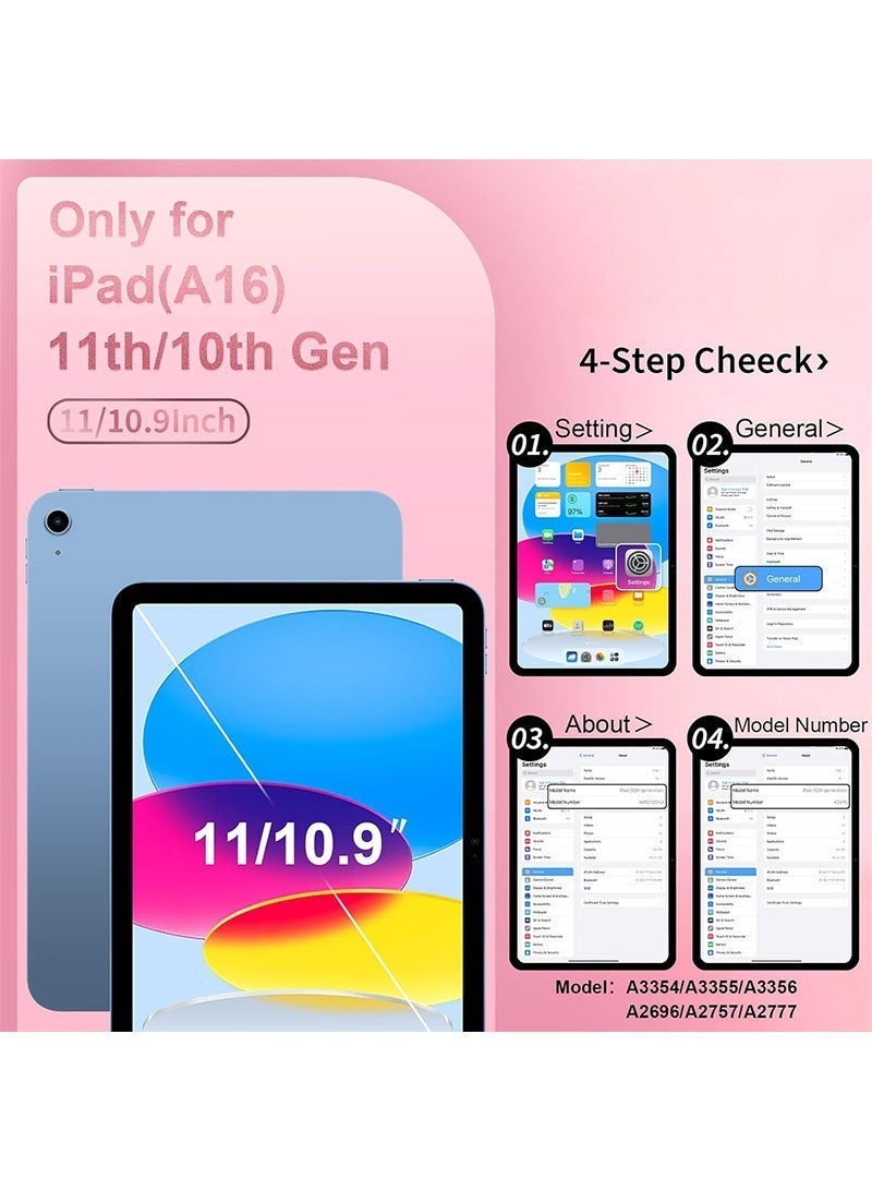 Case for iPad 10th Generation 10.9 Inch 2022, iPad (A16) 11th Generation 11 Inch 2025,  Heavy Shell Design Cover with Large Kickstand Pen Holder Shoulder Strap (Rose Pink )Case for iPad 10th Generation 10.9 Inch 2022, iPad (A16) 11th Generation 11 Inch 2025,  Heavy Shell Design Cover with Large Kickstand Pen Holder Shoulder Strap (Rose Pink ) - Image 5