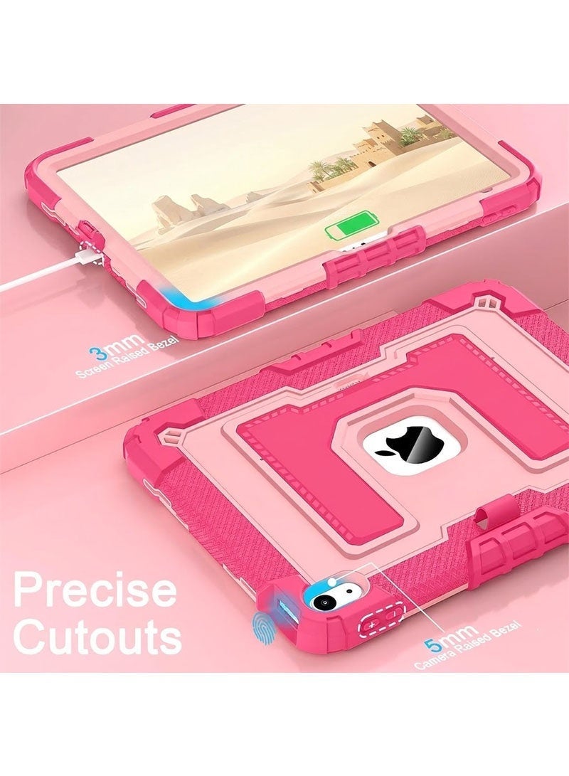 Case for iPad 10th Generation 10.9 Inch 2022, iPad (A16) 11th Generation 11 Inch 2025,  Heavy Shell Design Cover with Large Kickstand Pen Holder Shoulder Strap (Rose Pink )Case for iPad 10th Generation 10.9 Inch 2022, iPad (A16) 11th Generation 11 Inch 2025,  Heavy Shell Design Cover with Large Kickstand Pen Holder Shoulder Strap (Rose Pink ) - Image 3