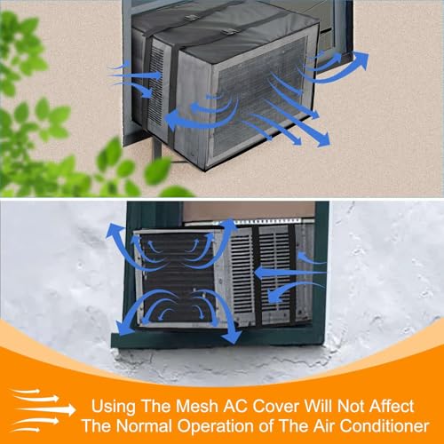 Demao Mesh Air Conditioner Cover, 21" W × 15.8" D × 15" H Ventilated Window Air Conditioner Mesh Cover for Outside AC Unit Protection, Bugs Rain Dirt Resistant Sturdy AC Covers - Image 5