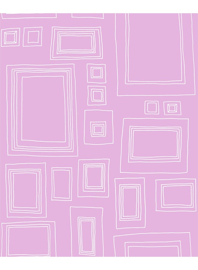JAMEEL Artistic Frame Outline Wallpaper - Lavender And White Doodle Frame Pattern - Creative Wall Decor for Kids' Rooms And Nurseries  - Image 1