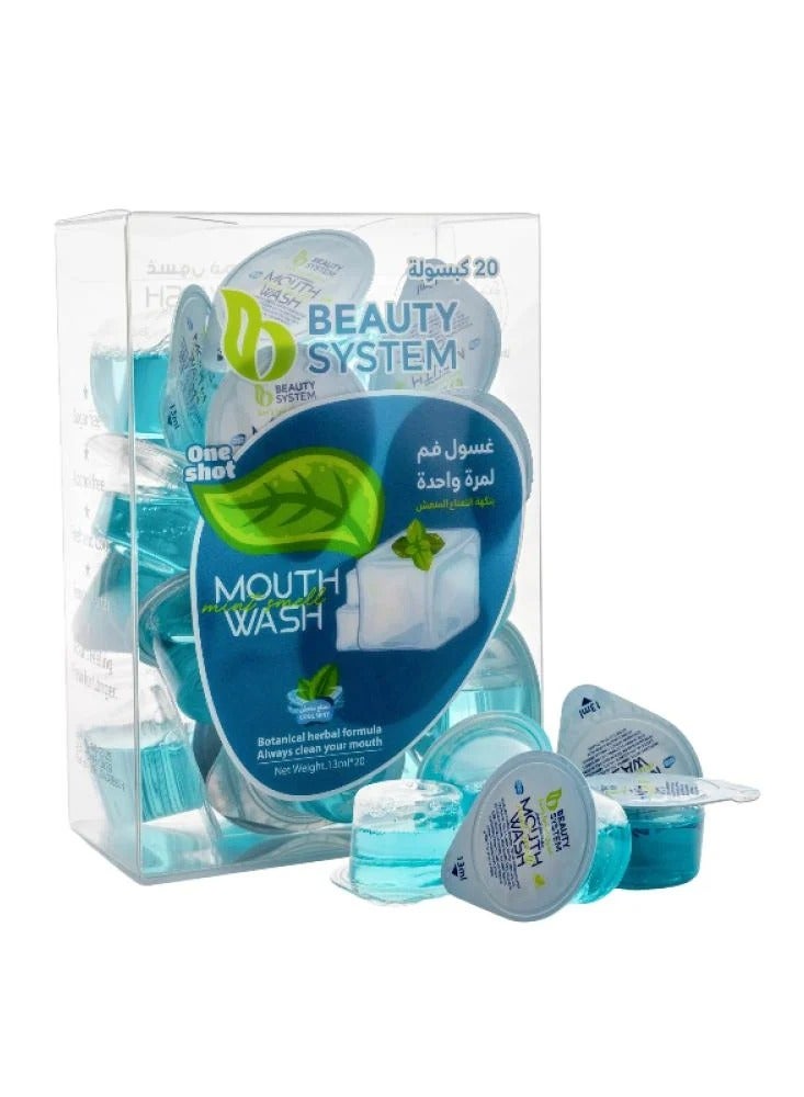 BEAUTY SYSTEM Mouthwash Capsules Refreshing Mint Flavor - 13 ml x 20 - Image 1