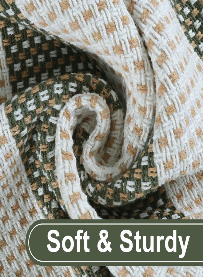 Sungea Boho Striped Fall Front Door Mat Outside Entrance 2x4.3,Green and White Washable Porch Rug Runner,Cotton Hand Woven Indoor Outdoor Rugs,Foldable Farmhouse Layered Door Mats for Entryway - Image 3
