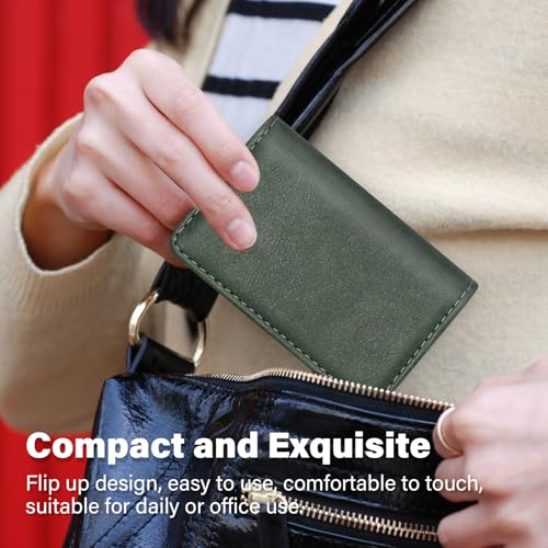 AI-DEE RFID Blocking Wallet - Minimalist Leather Business Credit Card Holder (12-Green) - Image 4