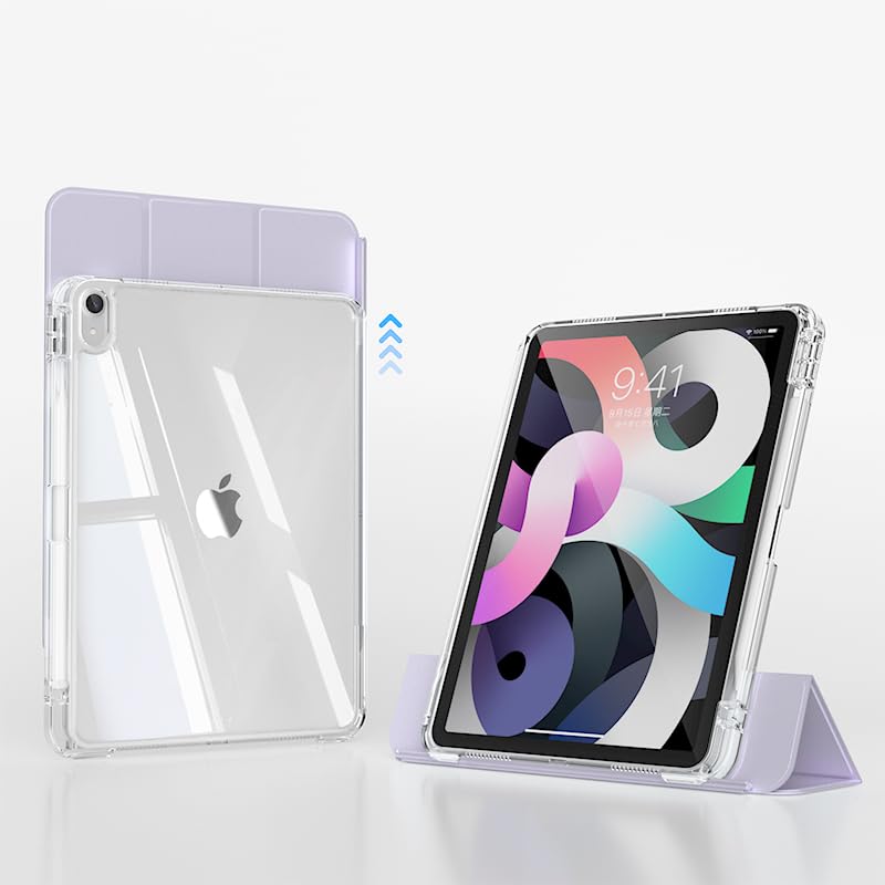 ProElite Sliding Detachable Smart Flip Case Cover for Apple iPad Air 11 M4/M3/M2 2026/2025/2024, iPad Air 5th/4th Gen 10.9 inch with Pencil Holder, Lavender - Image 2