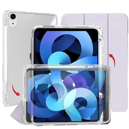 ProElite Sliding Detachable Smart Flip Case Cover for Apple iPad Air 11 M4/M3/M2 2026/2025/2024, iPad Air 5th/4th Gen 10.9 inch with Pencil Holder, Lavender - Image 1