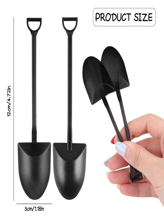 DIYASY 100 Pcs Mini Shovel Spoons, Plastic Shovel Spoon for Desserts Halloween Disposable Tiny Shovel Birthday Party Favors Construction Baking Supplies for Ice Cream Pudding Yogurt - Image 2