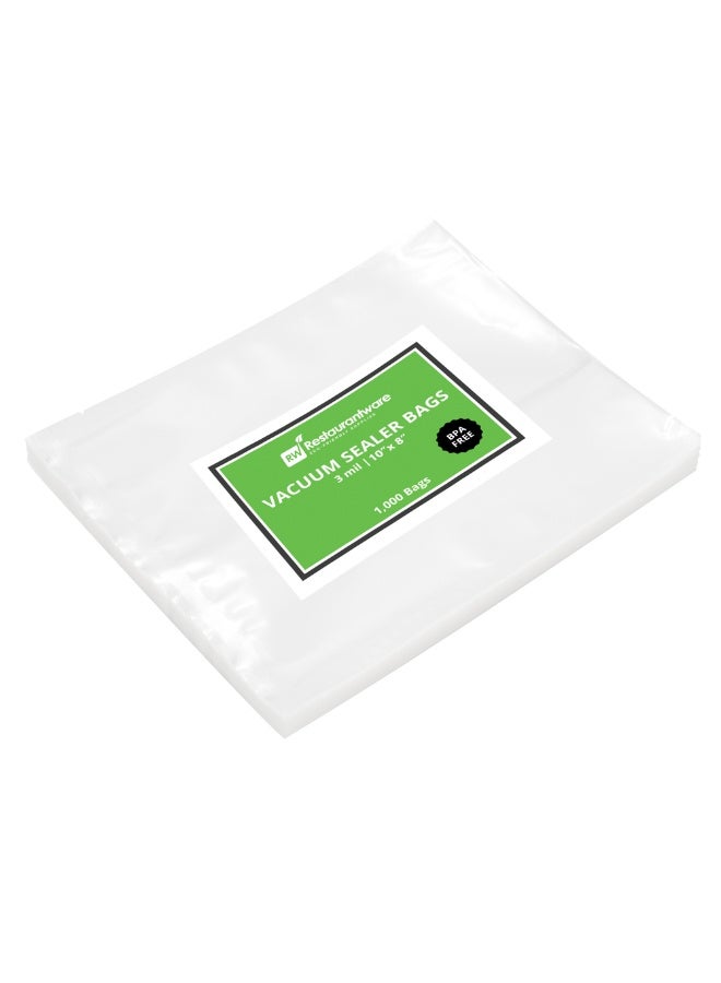 Restaurantware Fresh Hero 10 x 8 Inch Sous Vide Pouches, 1000 Cooking Pouches - 3 mil Thick, Microwavable, Clear Plastic Chamber Vacuum Pouches, Freezable, For Storing Food  - Image 1