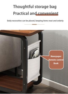 MileMelo Sofa Side End Table, C Shaped Table Laptop Holder, End Stand Desk Coffee Tray Side Table, Notebook Tablet Beside Bed Sofa Portable Workstation, Over Bed Table (Brown)  - Image 3