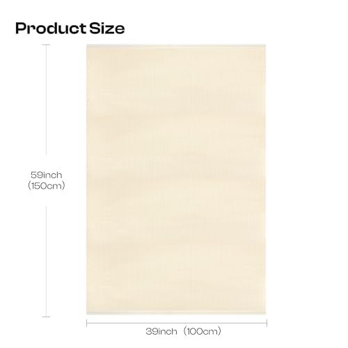 Caydo 59 x 39 Inch Beige Aida Cloth, 18 Count Classic Reserve Aida Cloth Large Size Cross Stitch Fabric for Needlework - Image 2