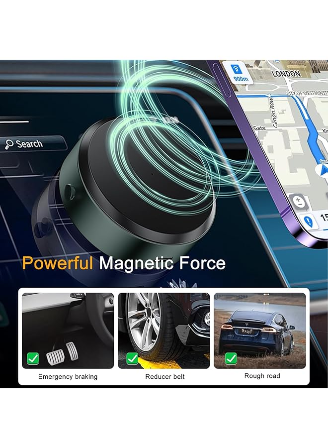 Excefore Magnetic Car Suction Cup Holder Mount,360 Rotation Magnetic Car Cell Phone Holder,Suction Cup Car Phone Mount,Universal Adjustable Windshield Dashboard Mobile Phone Holder (Dark-Green) - Image 3