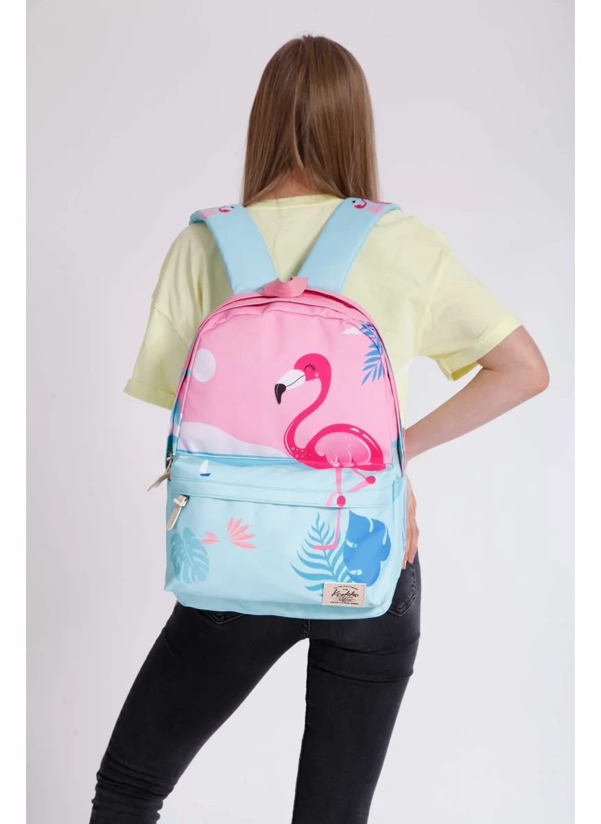 KAUKKO Layer School Bag Happy Flamingo (K1396)