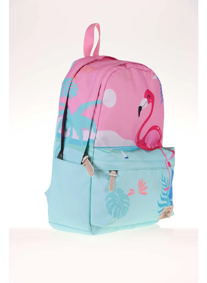 KAUKKO Layer School Bag Happy Flamingo (K1396)