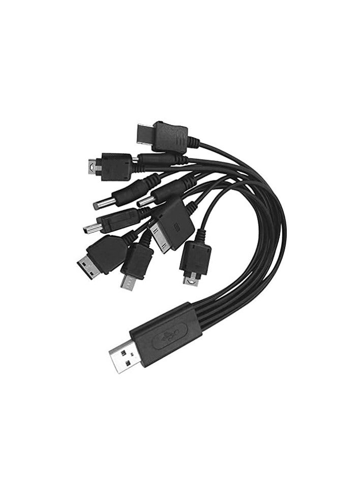 erorex Multi Charger Cable 10 in 1 Universal USB Charger Cable Multifunction Charging Sync Cord Compatible with Cell Phone, PSP,Camera,Nokia,BlackBerry and More  - Image 1