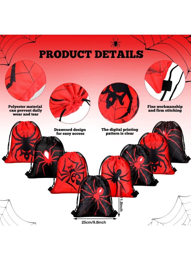 Lothee 32 Pieces Spider Web Birthday Party Decoration Set Spider Web Drawstring Bags Funny Travel Sack Backpack Rubber Bracelets Wristlet Keychain For Birthday Party Supplies Favors - Image 5