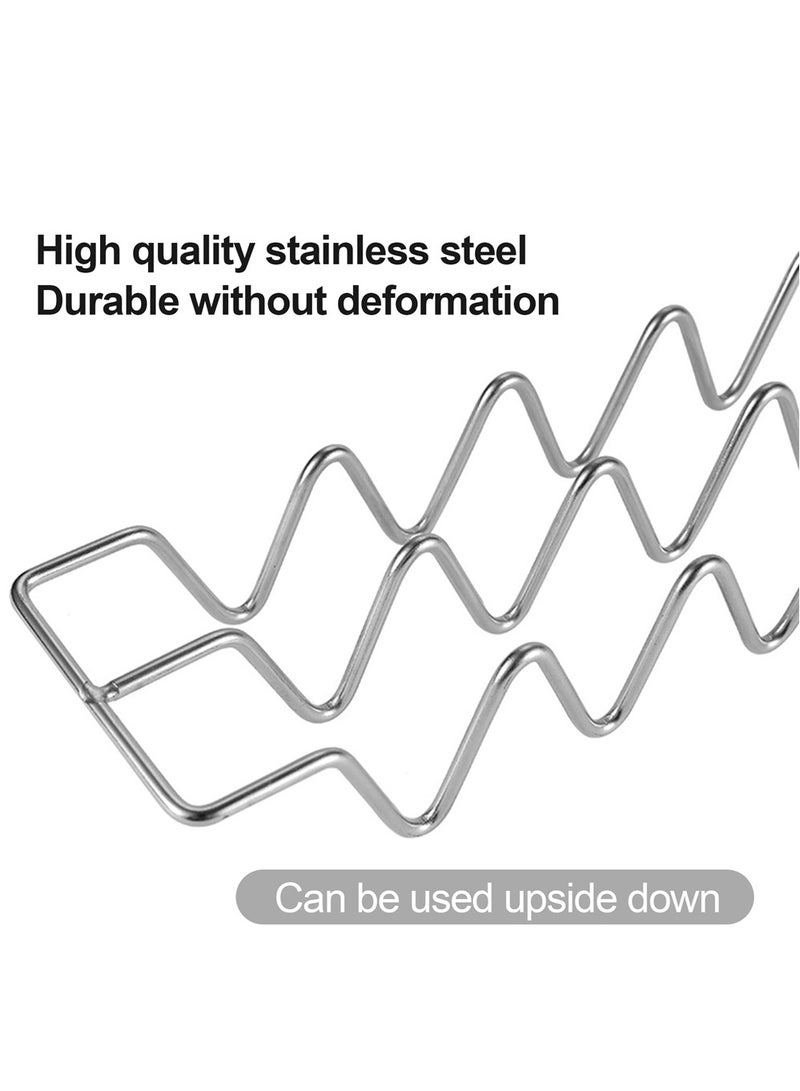 Barakah Taco Holders set of 3, Food Grade Stainless Steel Taco Racks With Handles, Holds 4 Tacos Each, Oven Safe for Baking, Dishwasher and Grill Safe - Image 3