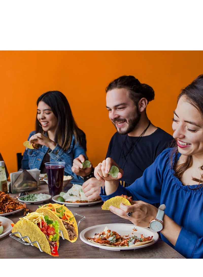 Barakah Taco Holders set of 3, Food Grade Stainless Steel Taco Racks With Handles, Holds 4 Tacos Each, Oven Safe for Baking, Dishwasher and Grill Safe - Image 4