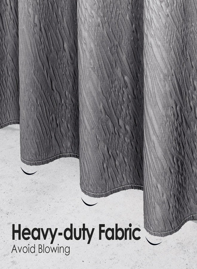 MitoVilla Grey Ombre Shower Curtain, Farmhouse Waves Fabric Shower Curtains for Modern Hotel Bathroom Decor, 3D Geometric Embossed Textured, Waterproof & Wrinkle Resistant, 72 x 72 - Image 5
