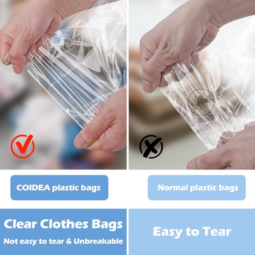 Coidea أكياس سيلوفان، 70 قطعة أكياس بولي شفافة قابلة لإعادة الإغلاق للملابس، حقيبة قمصان، أغلفة زخرفية، هدايا حفلات وفنون (12x16) - Image 4