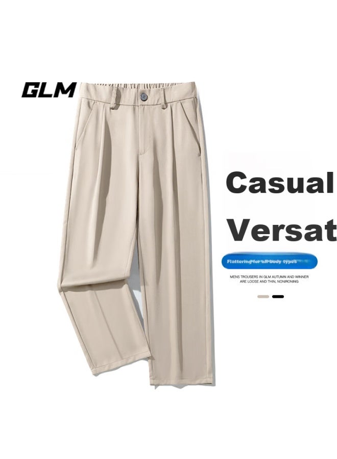 Glm Casual Pants For Men, Autumn Korean Style, Versatile Straight-leg Trousers, Draping Suit Pants, Slimming Long Pants, Men's Clothing - Image 1