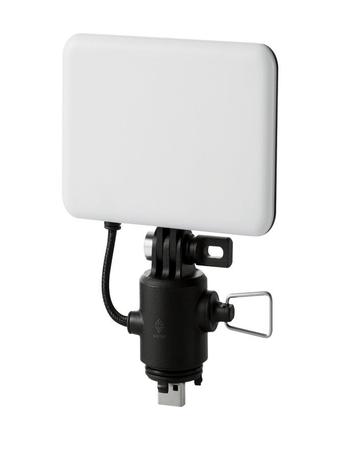 ELECOM NESTOUT Outdoor Camping LED Panel Flashlight w/Mini Tripod, Dimmable USB Powered LED Light, IP44 Water Dust Resistant, 30-1000 Lumen, Portable Lantern for NESTOUT Power Bank, Black (Flash-1) - Image 1