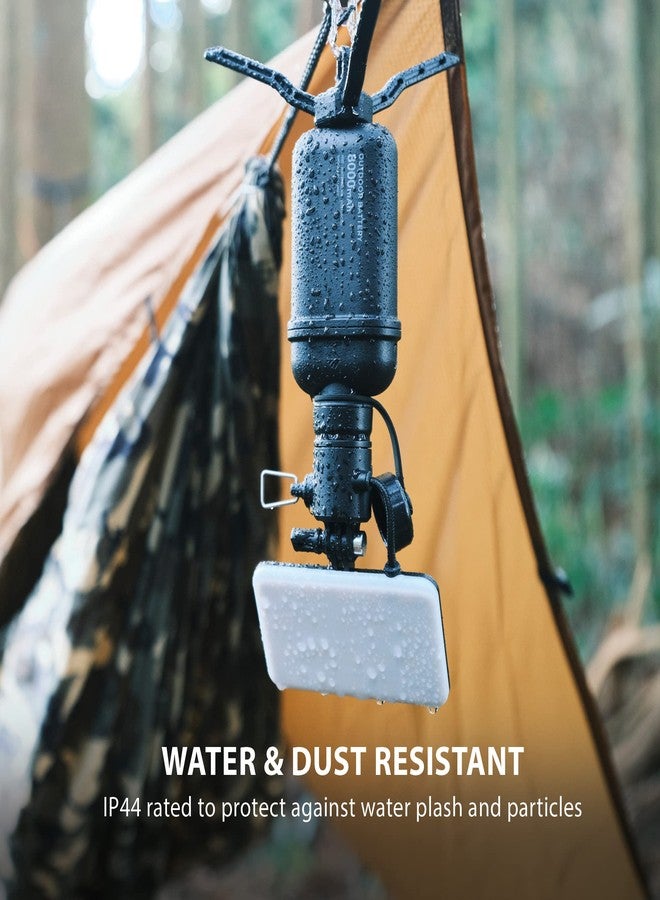 ELECOM NESTOUT Outdoor Camping LED Panel Flashlight w/Mini Tripod, Dimmable USB Powered LED Light, IP44 Water Dust Resistant, 30-1000 Lumen, Portable Lantern for NESTOUT Power Bank, Black (Flash-1) - Image 2