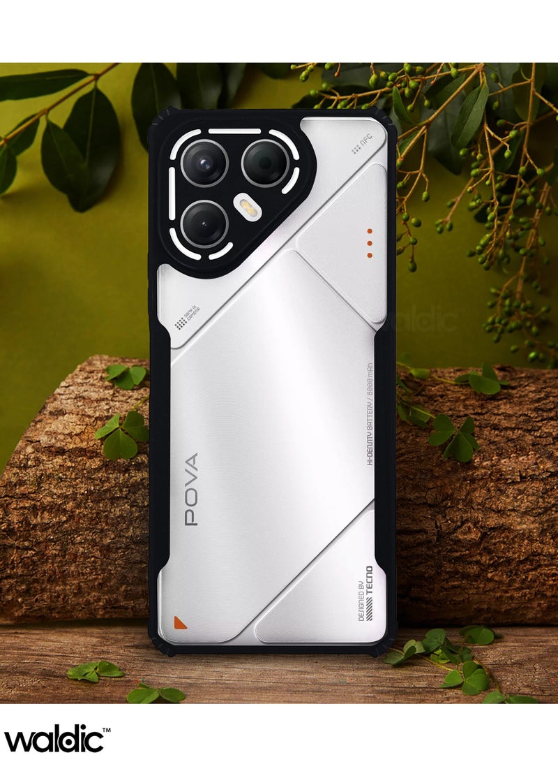Tecno Pova 7 Premium Case | Premium Silicone Case Cover Designed for Tecno Pova 7 | Tecno Pova 7 Case Camera and Drop Protection Thin Protective Back Cover Case for Tecno Pova 7 - Clear/Black - view 5