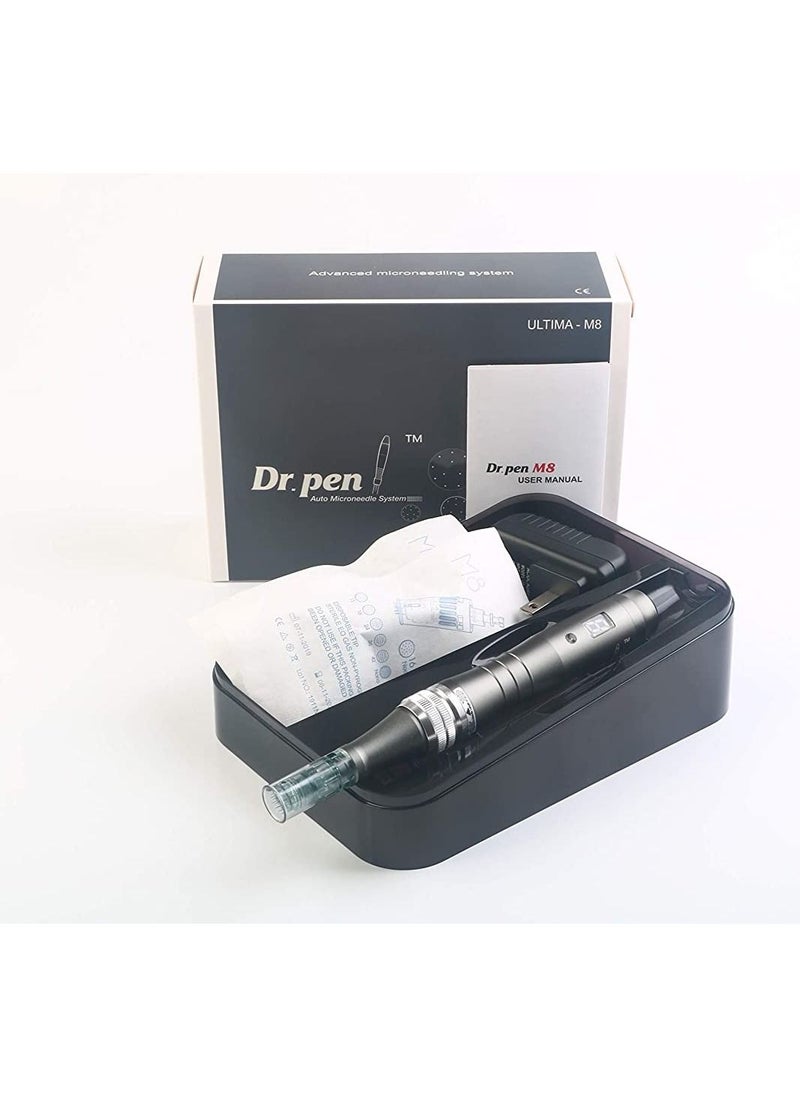 Advanced dermapen dr pen ultima m8 plus original wireless with 20 multi size cartridges for acne scars reduce wrinkles and promote hair growth