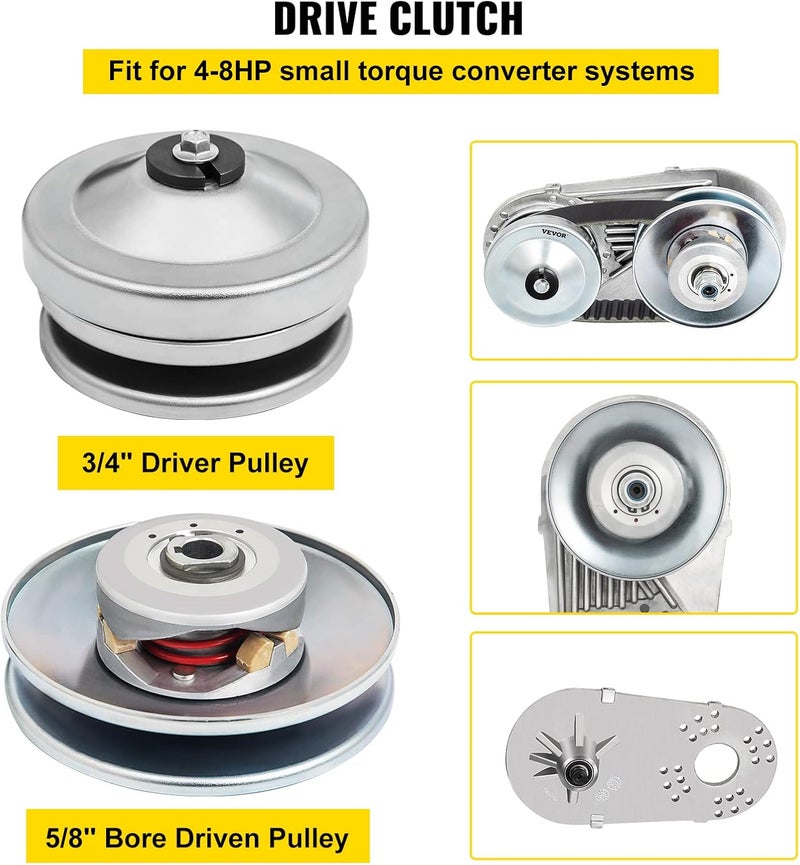 VEVOR Go Kart Torque Converter Kit CVT Clutch 3/4" with 10 Tooth Sprocket - Image 5