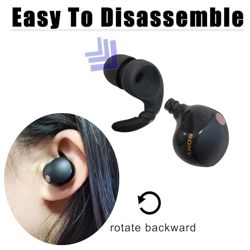 Luckvan Silicone Ear Hooks for Sony WF-1000XM5 Ear Tips Replacement Earbuds Tips for WF-1000XM5 WF-1000XM4 WF-1000XM3 Earbuds 3 Pairs - Image 3