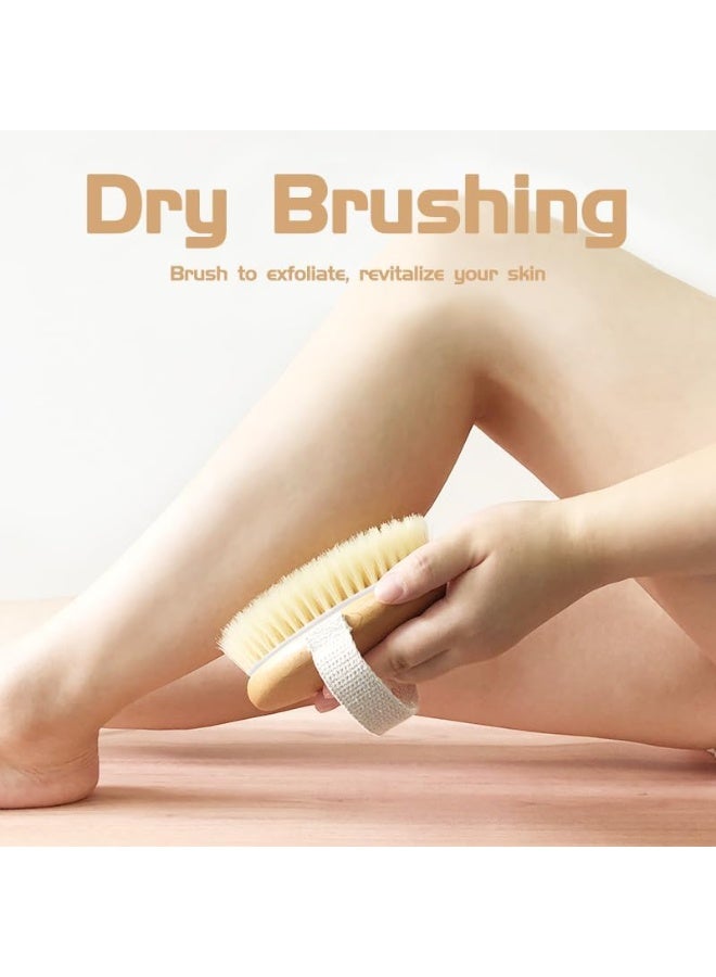 Bamboo Dry Body Brush Shower Brushing Removes Dry Skin with Massage Nodes Exfoliating Bath Brushes Body Scrubber - Image 3