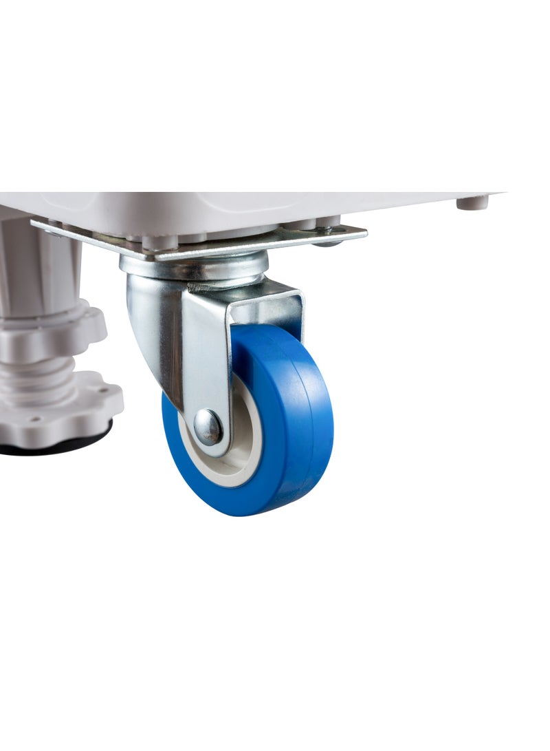 Skill Tech Skilltech SH MS05FS Heavy-Duty Adjustable Washing Machine Mobile Base | 250kg Load | Non-Locking Casters | Stainless Steel & Plastic | White - Image 5