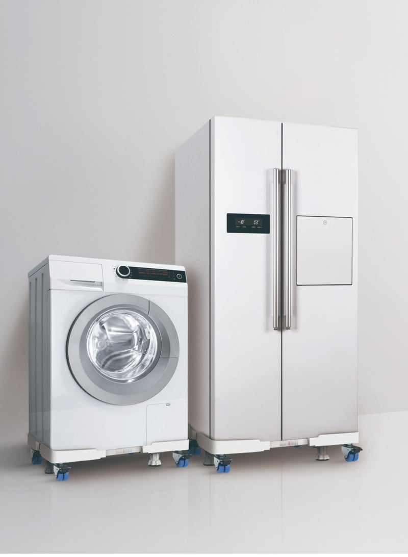 Skill Tech Skilltech SH MS05FS Heavy-Duty Adjustable Washing Machine Mobile Base | 250kg Load | Non-Locking Casters | Stainless Steel & Plastic | White - Image 2