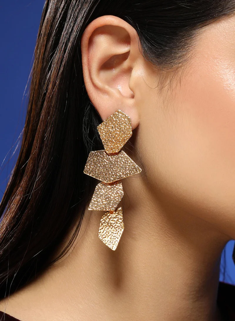 سوهي أقراط متدلية هندسية للنساء بلون ذهبي عتيق