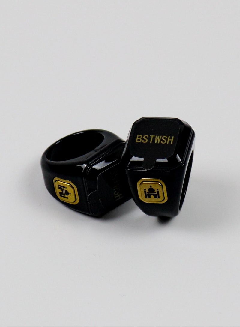 بستوش خاتم تسبيح ذكي مقاس 20مم، مع اتصال بلوتوث لتطبيق BSTWSH الحصري، وتذكير بالاهتزاز، وعداد تسبيح و 5 تذكيرات يومية للصلا - Image 3