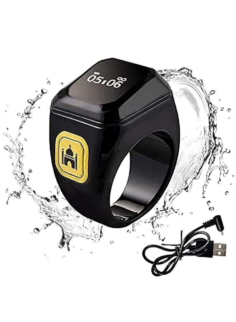 بستوش خاتم تسبيح ذكي مقاس 20مم، مع اتصال بلوتوث لتطبيق BSTWSH الحصري، وتذكير بالاهتزاز، وعداد تسبيح و 5 تذكيرات يومية للصلا - Image 1