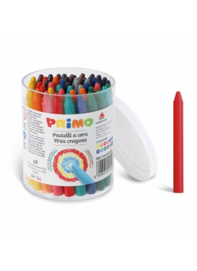 PRIMO Pack Of 48 Primo Jumbo Wax Crayons Unwrapped Pot 