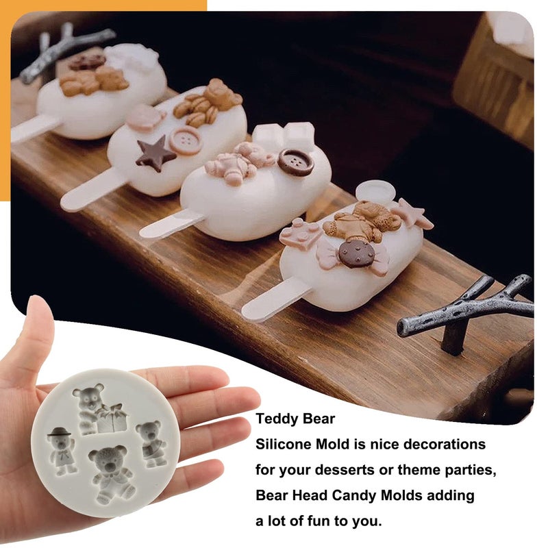Sijiangmold 3D Pearl Fondant Mold Bear Silicone Fondant Mold Ball Pearl Semi Sphere Chocolate Molds For Cake Decorating Cupcake Topper Polymer Clay Gum Paste Set Of 5 - Image 3