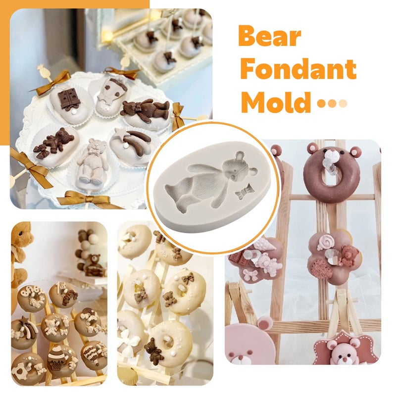 Sijiangmold 3D Pearl Fondant Mold Bear Silicone Fondant Mold Ball Pearl Semi Sphere Chocolate Molds For Cake Decorating Cupcake Topper Polymer Clay Gum Paste Set Of 5 - Image 4